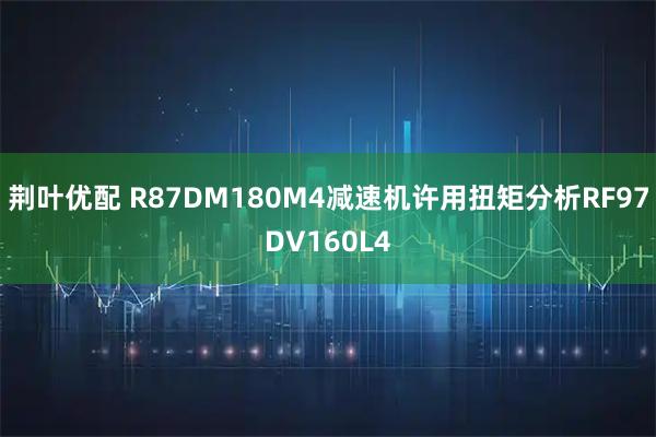 荆叶优配 R87DM180M4减速机许用扭矩分析RF97DV160L4